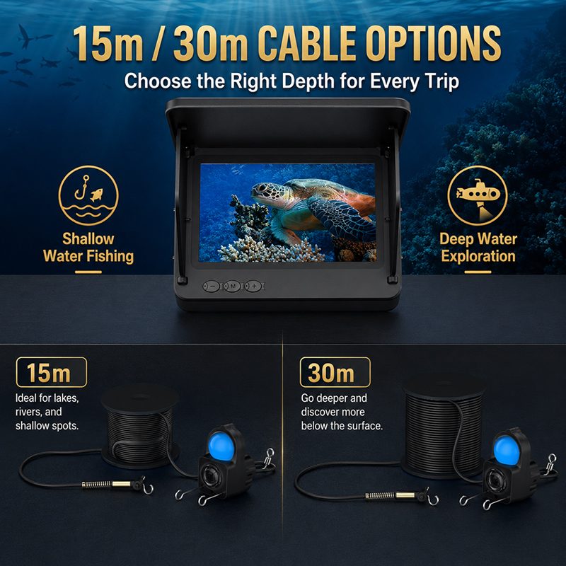 กล้องตรวจจับปลาใต้น้ำ 1080P HD - Fish Finder Portable บทวิจารณ์และราคา